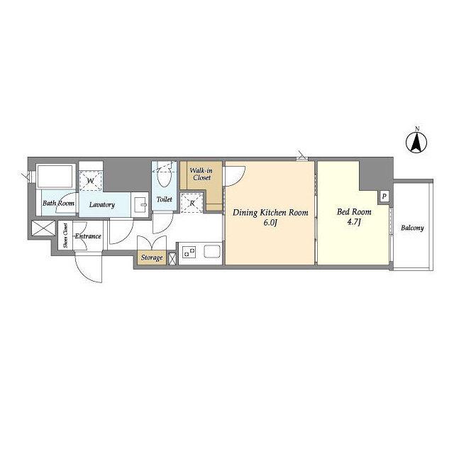 ラティエラ四谷(1DK/9階)の間取り写真