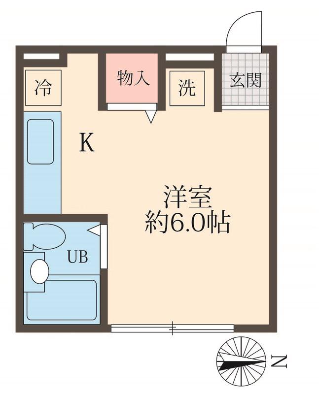 メゾン上野毛(ワンルーム/1階)の間取り写真