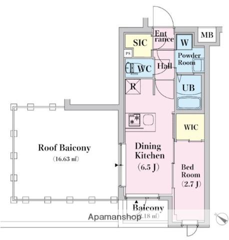 HYS 武蔵境(1K/4階)の間取り写真