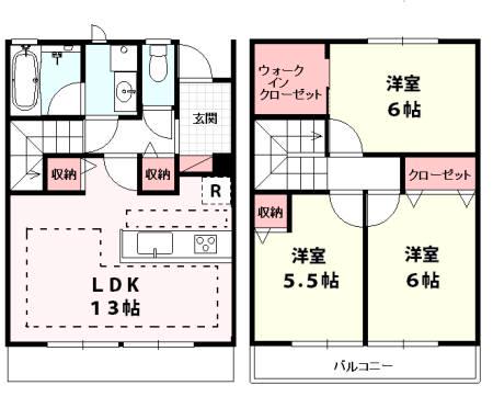 コモレビ大蔵　Ｑ(3LDK)の間取り写真