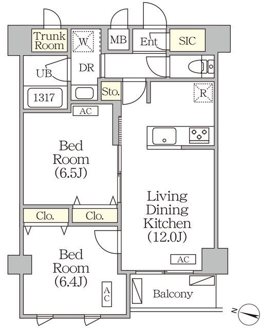 ORSUS志村坂上(2LDK/5階)の間取り写真