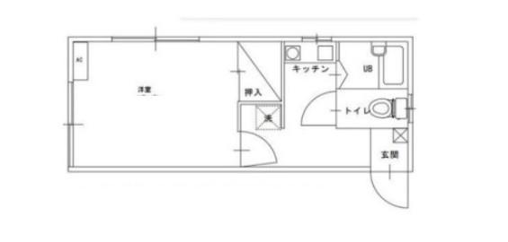 宮下ハイツ(1K/1階)の間取り写真
