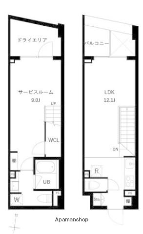 JMFレジデンス世田谷三宿(1LDK/2階)の間取り写真