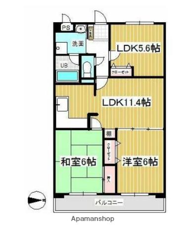 レインボウハイム 1階階 間取り