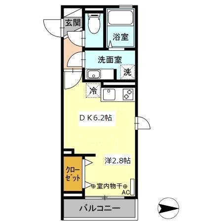 セジュール春日町2(1DK/2階)の間取り写真