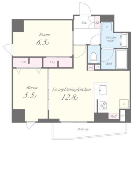 サントゥール駒込(2LDK/5階)の間取り写真