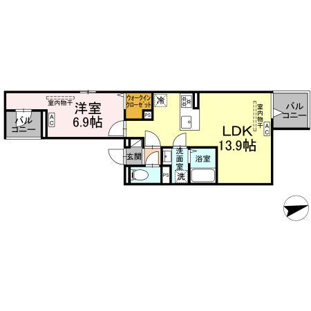 セレスティア祖師谷(1LDK/2階)の間取り写真