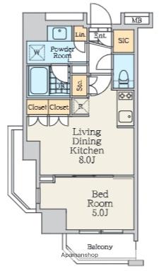 クレストコート中野富士見町(1LDK/6階)の間取り写真