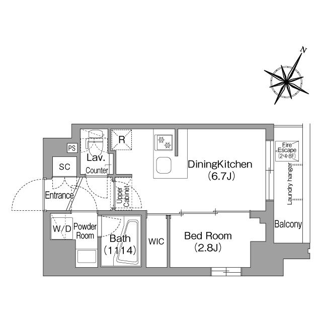 コンフォリア・リヴ新中野サウス(1DK/9階)の間取り写真