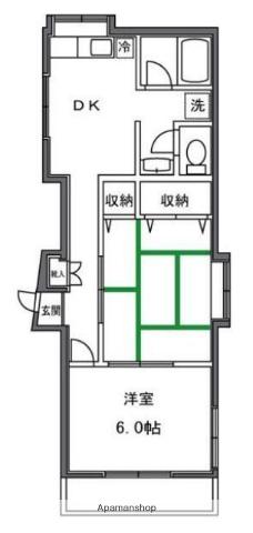小榑ハイツ(2DK/1階)の間取り写真