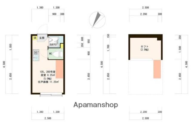 ハーモニーテラス南阿佐ヶ谷Ⅲ(ワンルーム/1階)の間取り写真