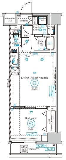 MIND SHIMURASAKAUE(1LDK/5階)の間取り写真
