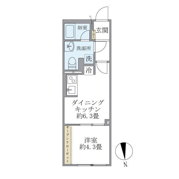 DS VARIE練馬レジデンス(1DK/4階)の間取り写真