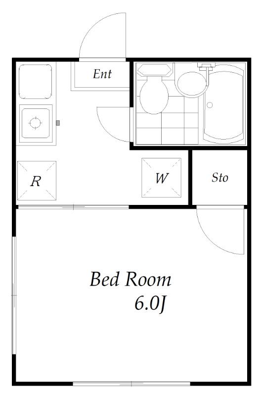 シティハイム シャインビー(1K/1階)の間取り写真