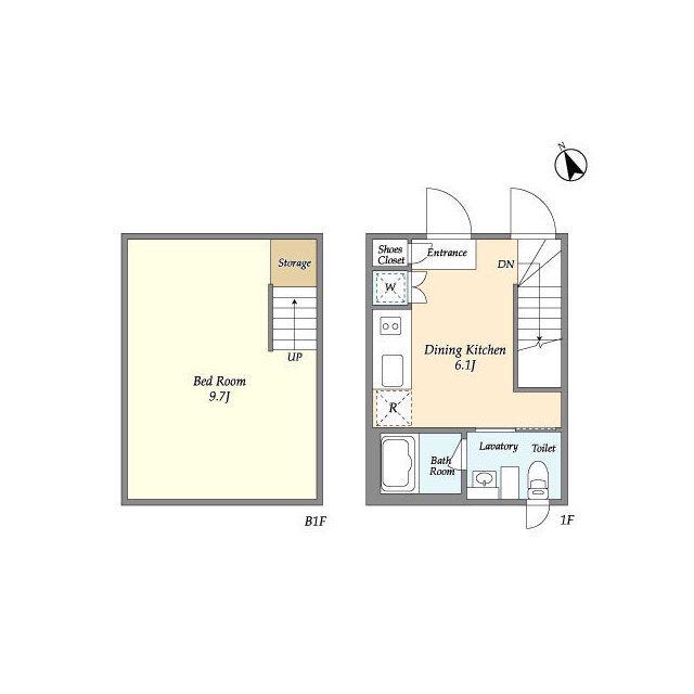 KDXレジデンス吉祥寺(1DK/1階)の間取り写真