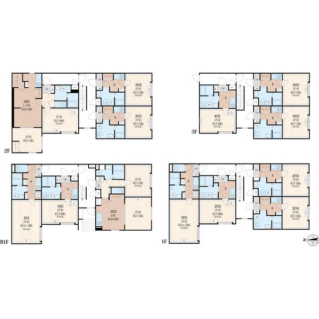 ラシクラス西落合(1K/3階)の間取り写真
