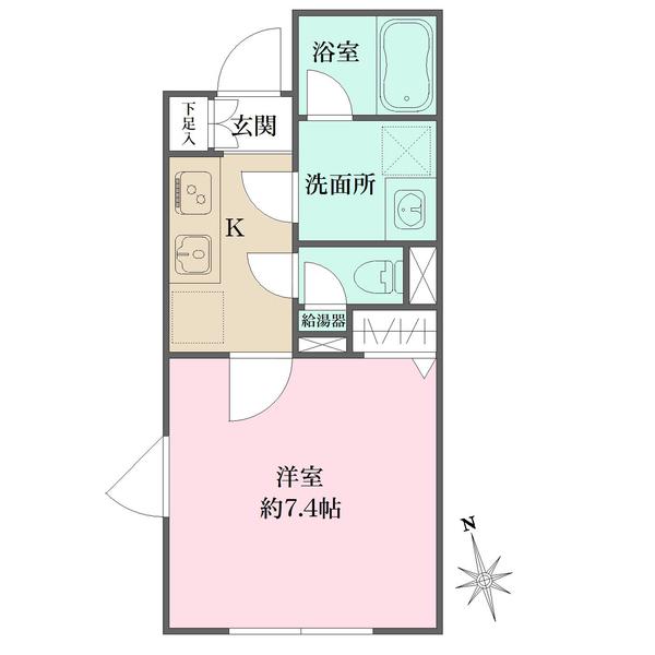 アトリオフラッツ三軒茶屋ノース(1K/2階)の間取り写真