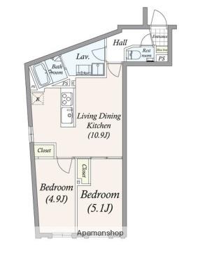 GRAN PASEO三宿Ⅱ(2LDK/2階)の間取り写真