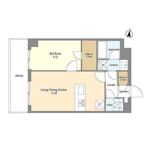 メゾンドオンディーヌ(1LDK/3階)の間取り写真