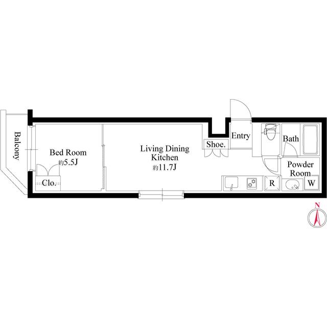 グランパセオ代々木上原Ⅱ(1LDK/3階)の間取り写真