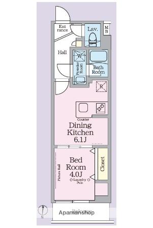 ARKMARK池袋本町(1DK/3階)の間取り写真
