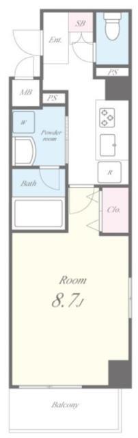 CLEYERA ROKA(1K/3階)の間取り写真