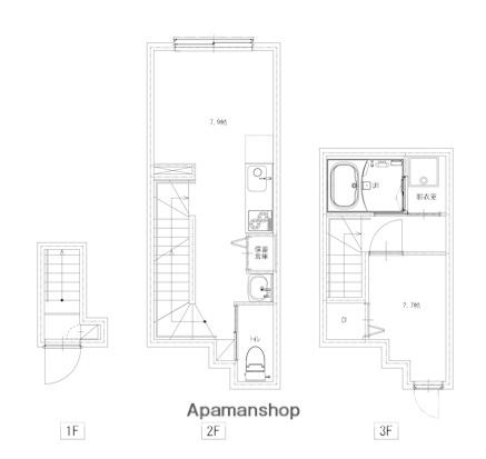 SOLUNA CRACIA OGIKUBOⅢ(1DK/2階)の間取り写真