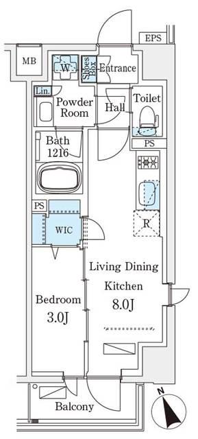 ジオエント早稲田(1LDK/4階)の間取り写真