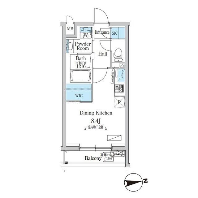 デュオフラッツ千歳船橋(ワンルーム/1階)の間取り写真
