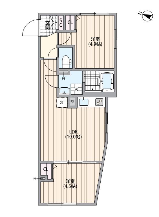 GRANPASEO中野Ⅲ(2LDK/1階)の間取り写真