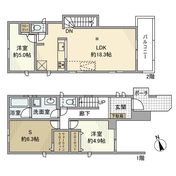 総武・中央緩行線 西荻窪駅 徒歩13分 2階建 築5年(2SLDK)の間取り写真