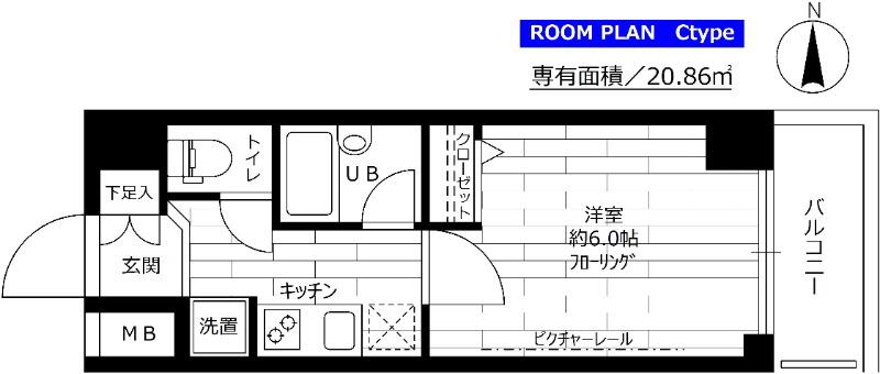 ステージファースト神楽坂2(1K/3階)の間取り写真