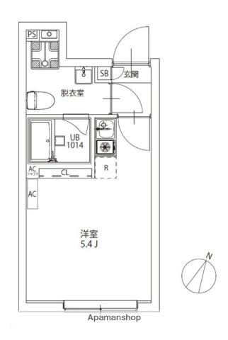 CITY WALK北赤羽(1K/3階)の間取り写真