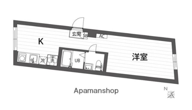 REMU千川(ワンルーム/1階)の間取り写真