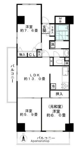 ジュネス 7階階 間取り