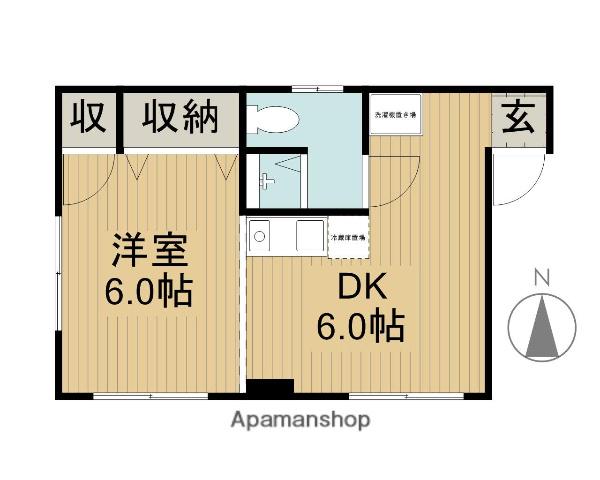 豊マンション(1DK/2階)の間取り写真