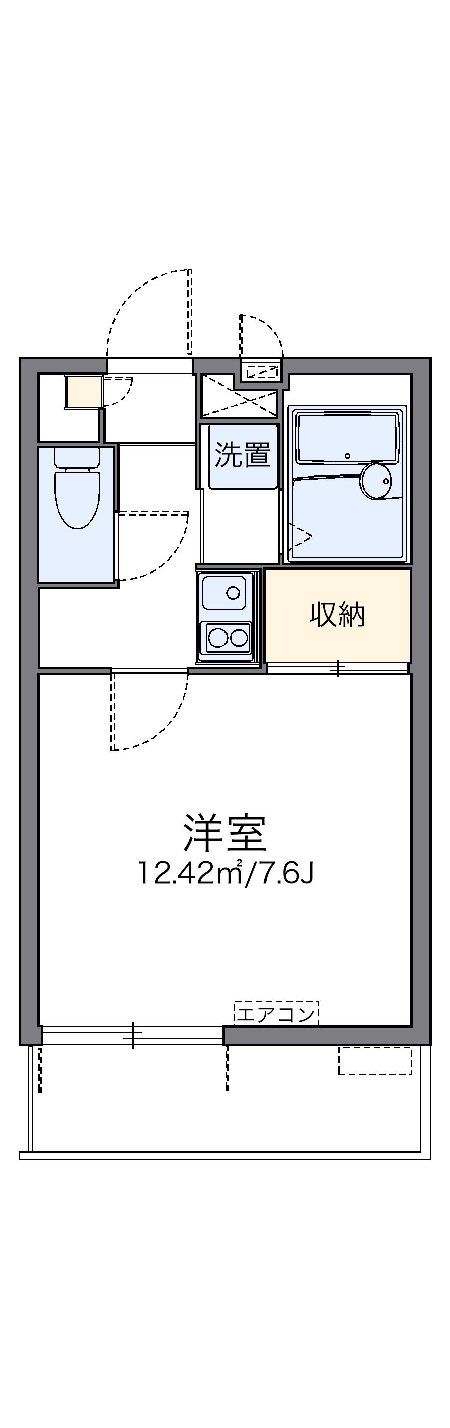 レオパレスレスト(1K/1階)の間取り写真