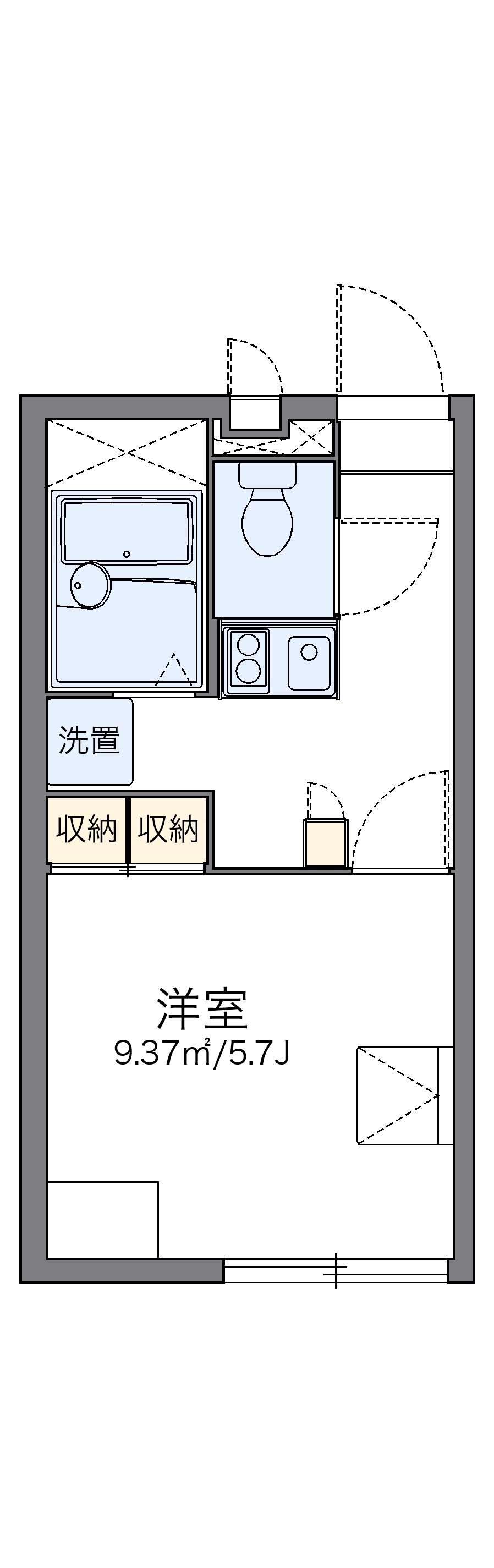 レオパレス瑞江Ⅱ(1K/1階)の間取り写真