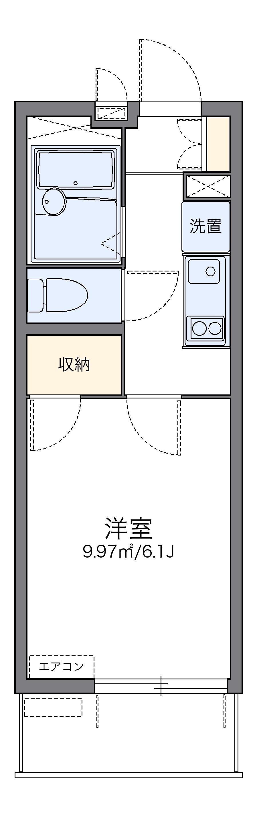 レオパレスシャローム津田沼(1K/4階)の間取り写真