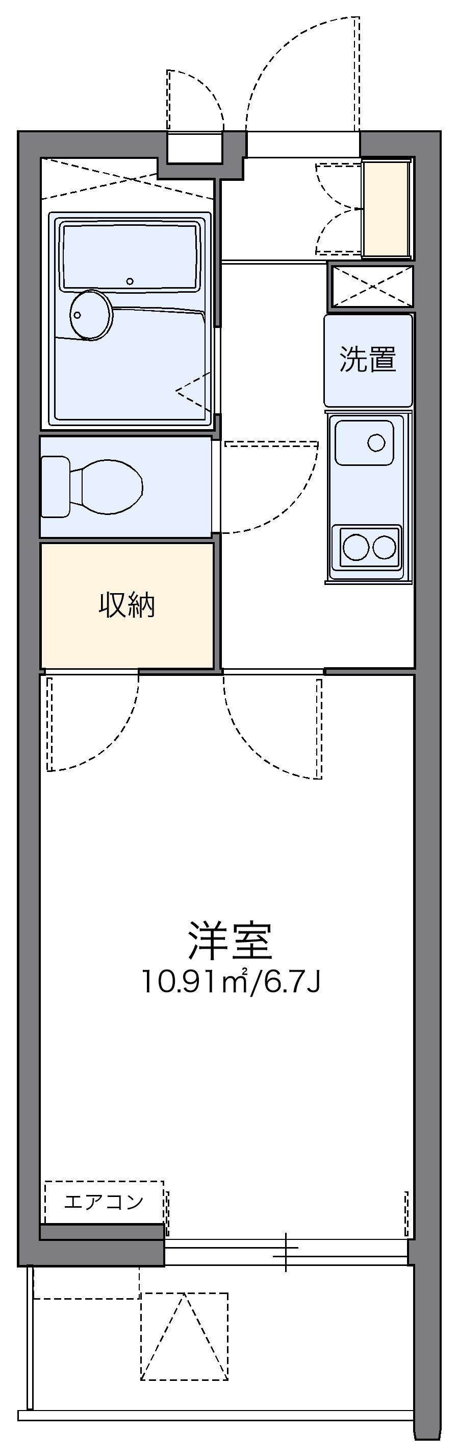 レオパレスアドバンストライフ(1K/1階)の間取り写真
