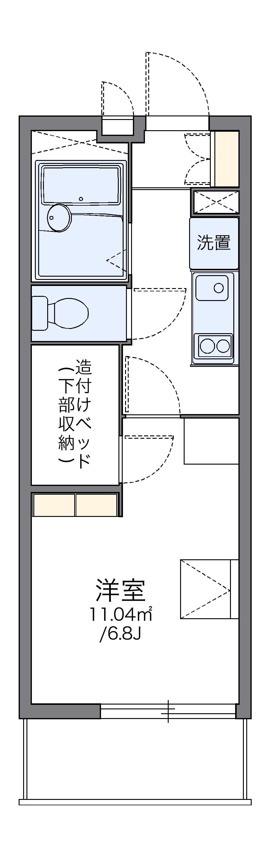 レオパレス大弥(1K/1階)の間取り写真