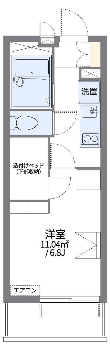レオパレス本中山(1K/1階)の間取り写真