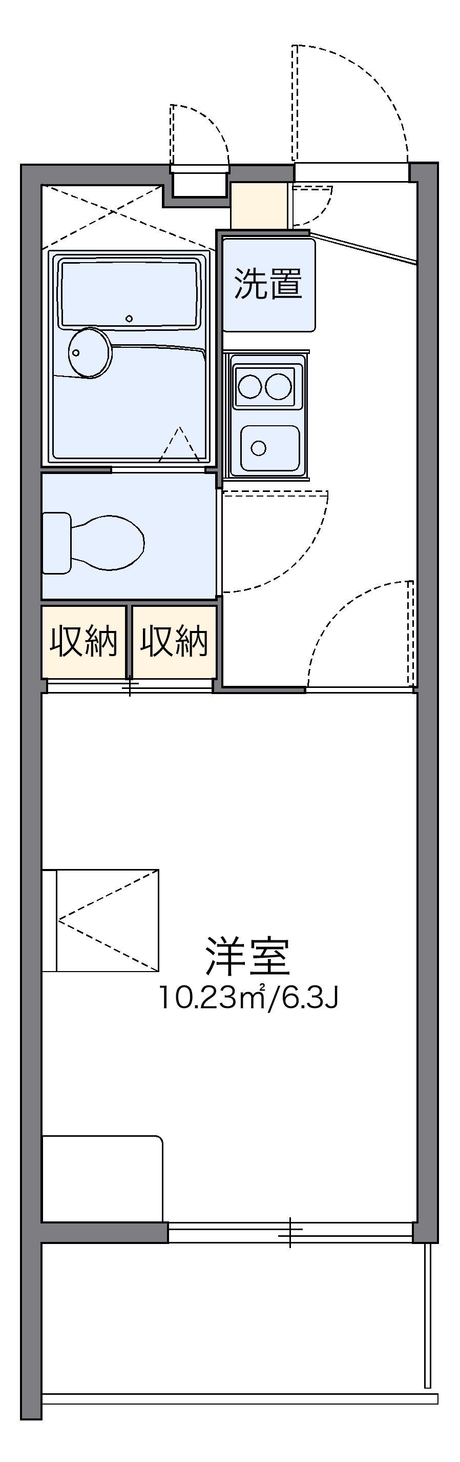 レオパレスSNOW(1K/2階)の間取り写真