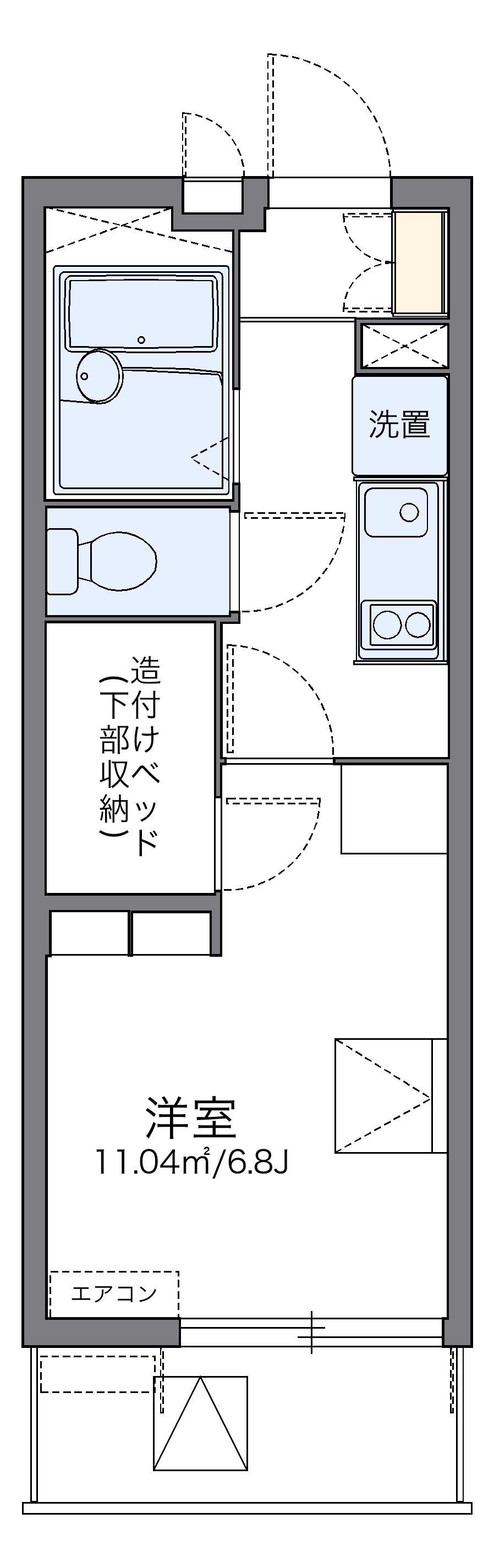 レオパレスエーデルハイム Ⅱ(1K/2階)の間取り写真
