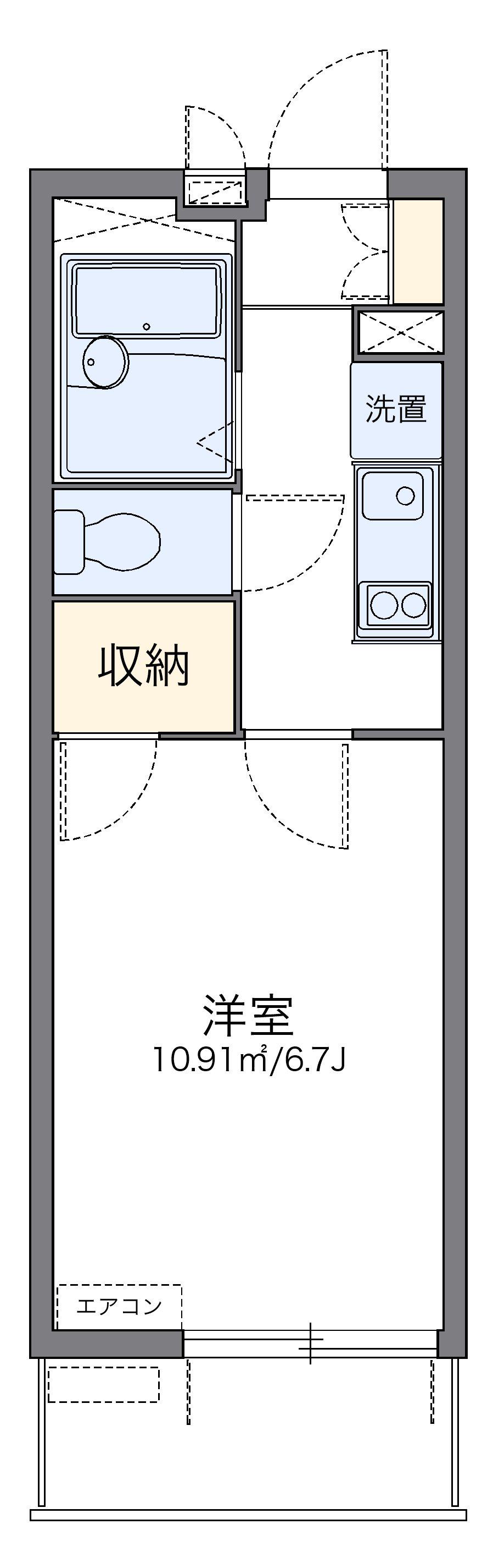 レオパレスモン トレゾール 1階階 間取り