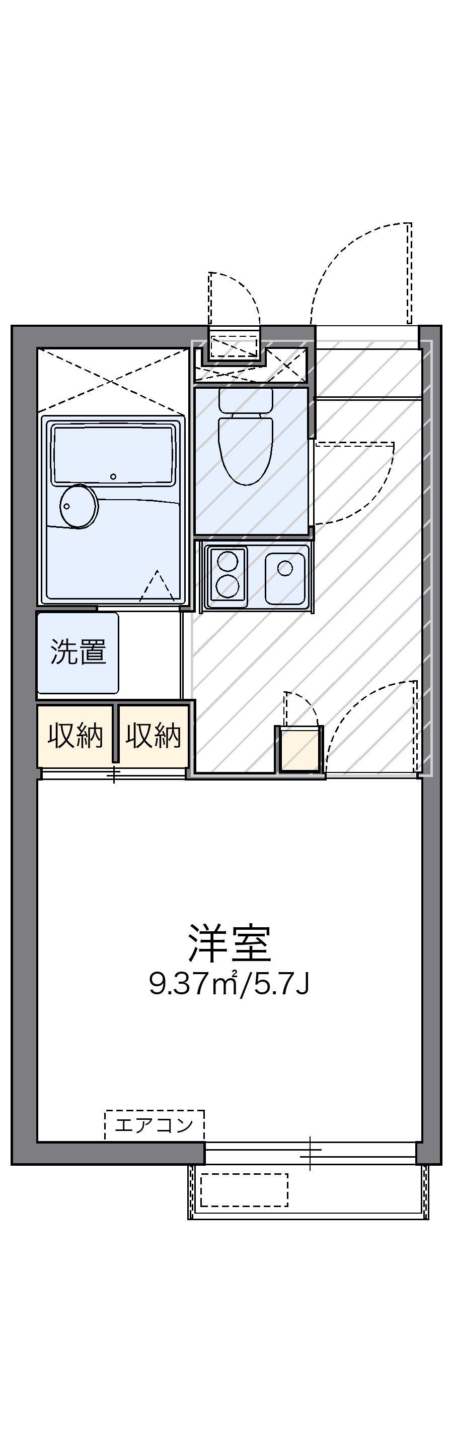レオパレスアフロディーテ(1K/2階)の間取り写真