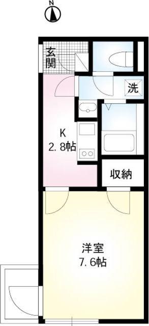 ミモザパレス平井(1K/3階)の間取り写真