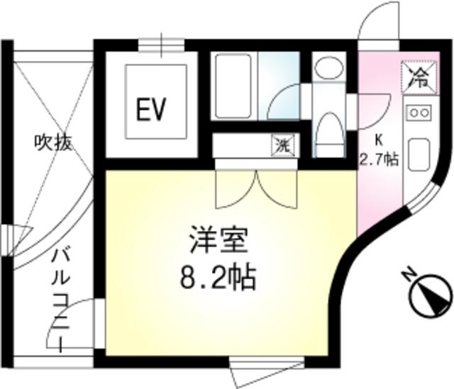 CORTE(1K/4階)の間取り写真