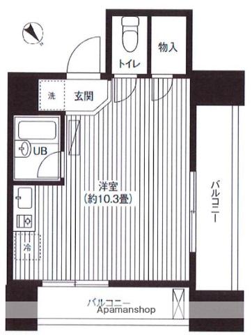 SKガーデン西葛西Ⅲ(ワンルーム/3階)の間取り写真