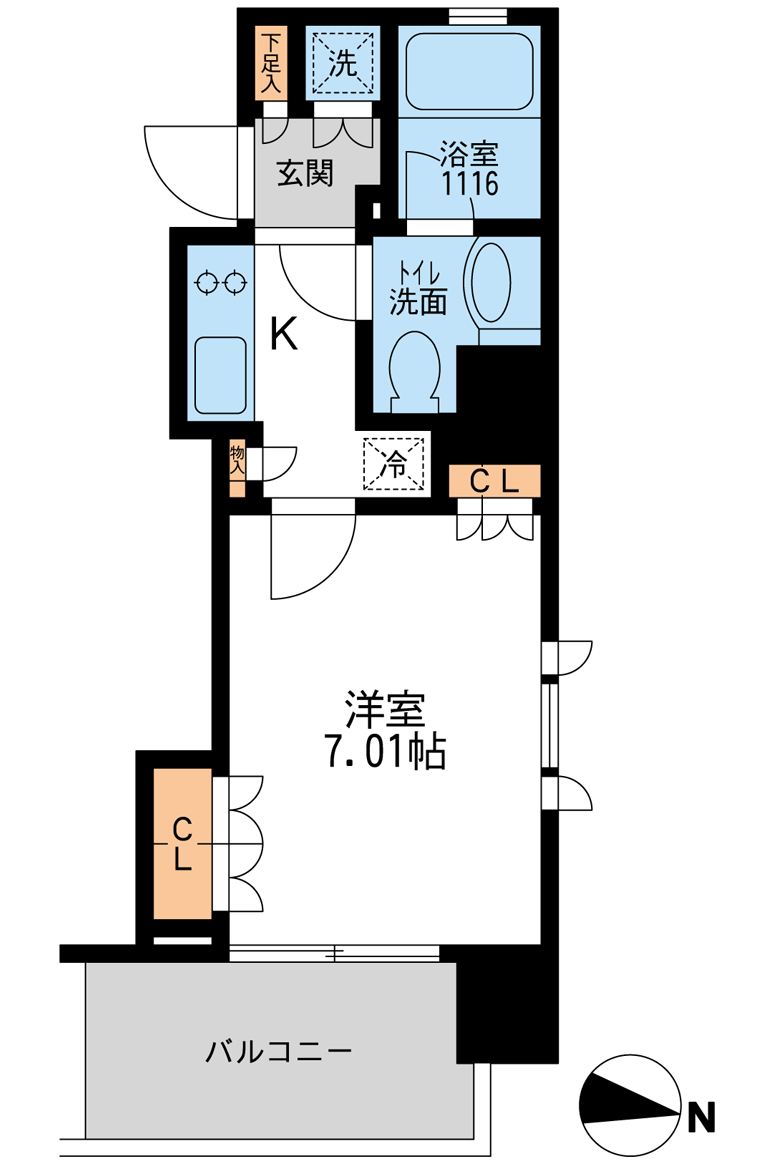 アーデン清澄白河(1K/4階)の間取り写真
